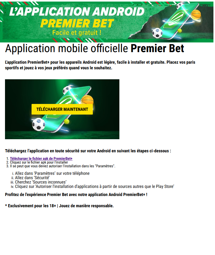 Image de l’application Premier Bet Cameroun