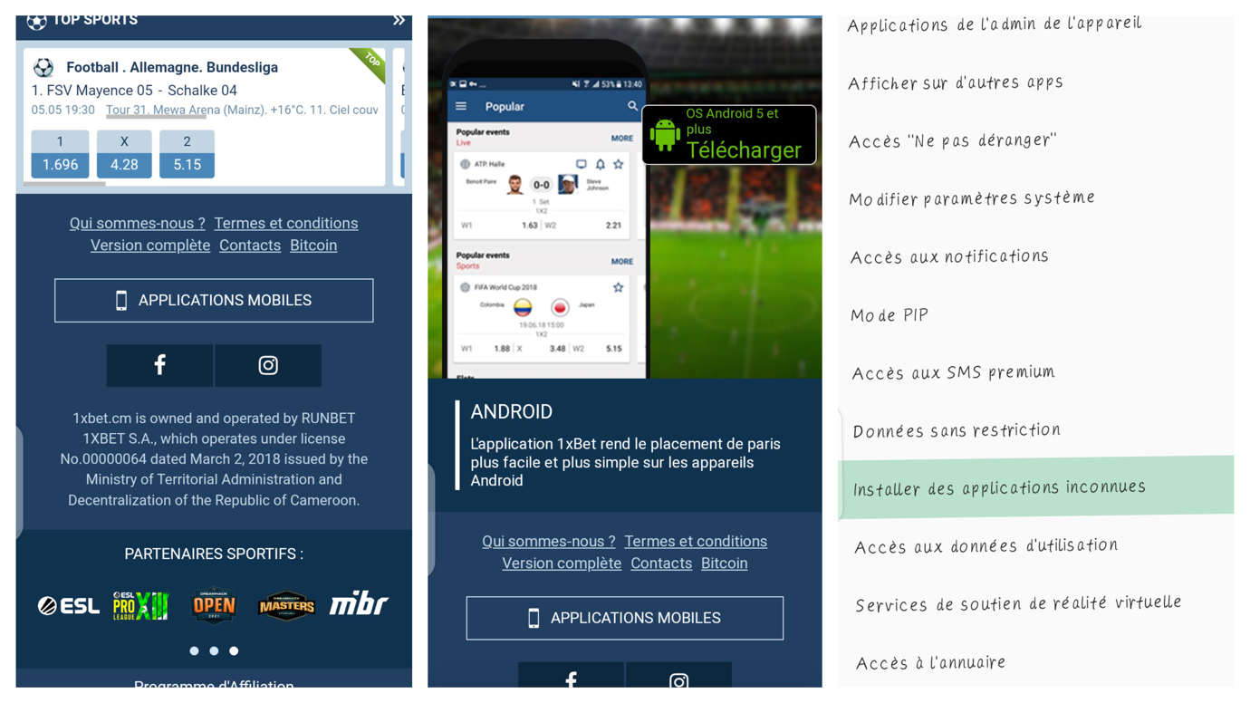 Téléchargement de l’application 1xBet pour Android