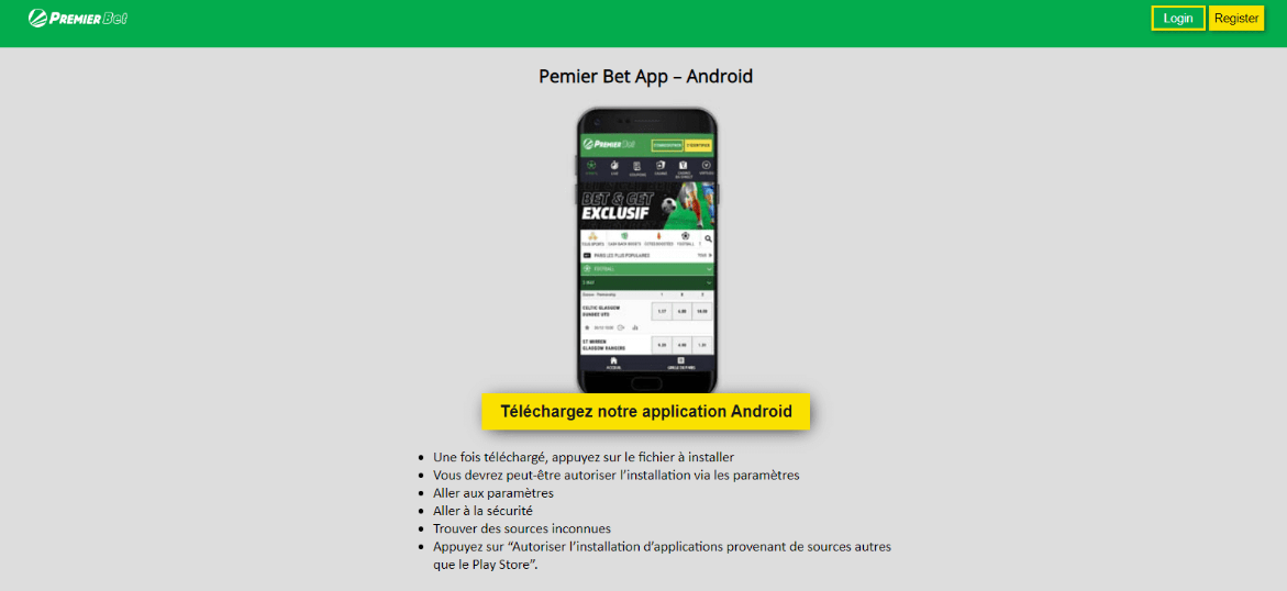 Image de l’application Premier Bet Cameroun Image de l’application Premier Bet Cameroun