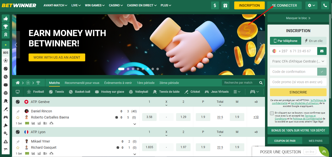 Image de betwinner login et connexion