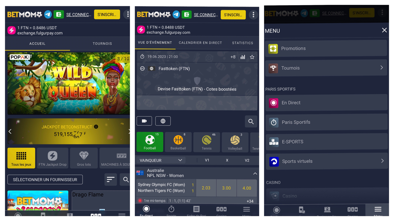 Betmomo pour mobile