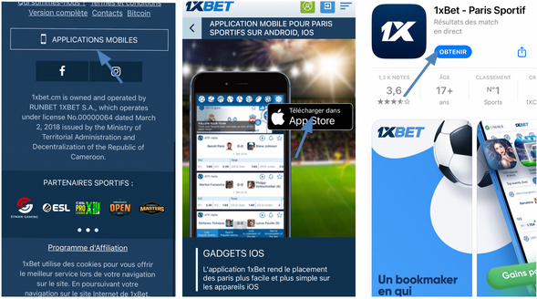 Téléchargement de l’application 1xBet pour iOS