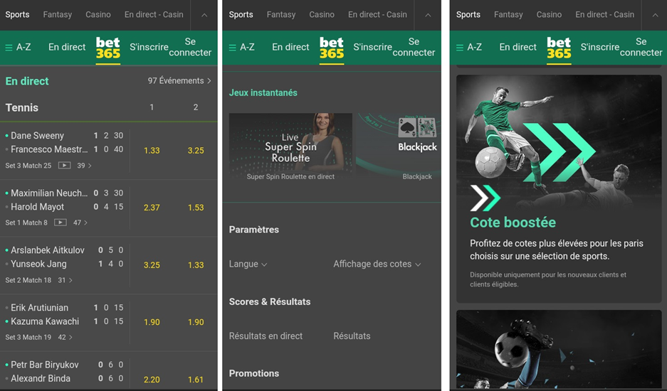 Image de l’application Android de Bet365 télécharger