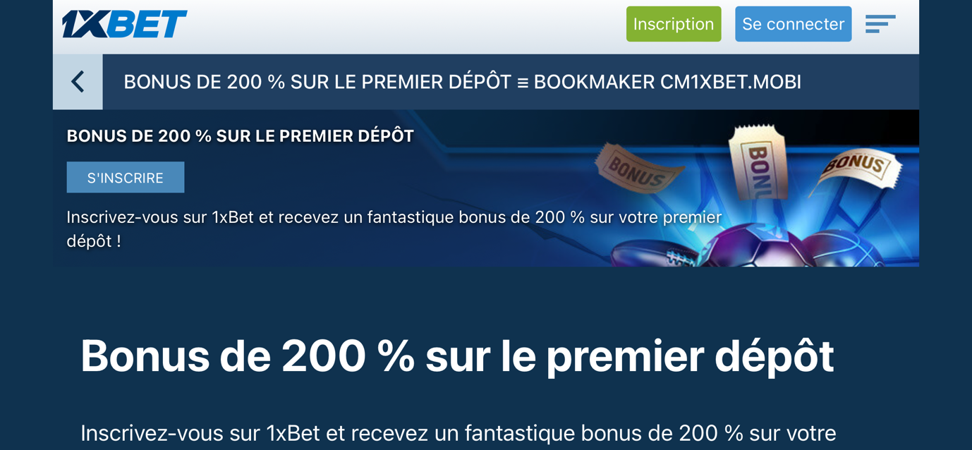 Bonus de bienvenue 1xBet